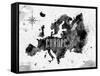 Ink Europe Map-anna42f-Framed Stretched Canvas