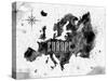 Ink Europe Map-anna42f-Stretched Canvas