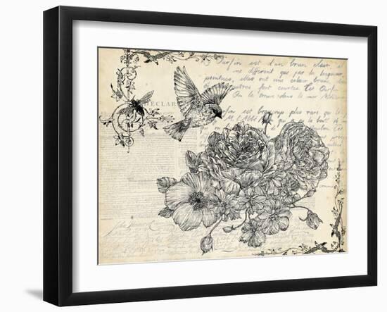 Ink Flowers I-Melissa Wang-Framed Art Print