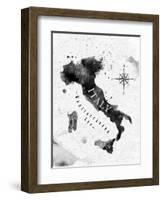 Ink Italy Map-anna42f-Framed Art Print