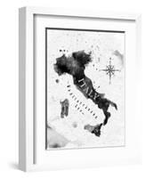 Ink Italy Map-anna42f-Framed Art Print