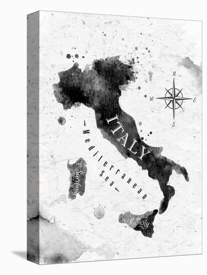 Ink Italy Map-anna42f-Stretched Canvas