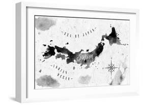 Ink Japan Map-anna42f-Framed Art Print