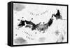 Ink Japan Map-anna42f-Framed Stretched Canvas