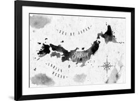 Ink Japan Map-anna42f-Framed Art Print