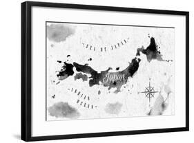 Ink Japan Map-anna42f-Framed Art Print