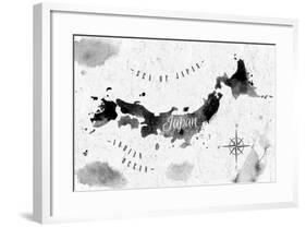 Ink Japan Map-anna42f-Framed Art Print