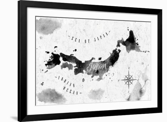 Ink Japan Map-anna42f-Framed Premium Giclee Print