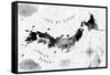 Ink Japan Map-anna42f-Framed Stretched Canvas