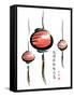 Ink Painting Of Chinese Lantern With Greeting Calligraphy-yienkeat-Framed Stretched Canvas