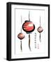 Ink Painting Of Chinese Lantern With Greeting Calligraphy-yienkeat-Framed Art Print