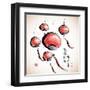 Ink Painting of Chinese Lantern with Greeting Calligraphy-yienkeat-Framed Art Print