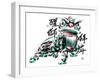 Ink Painting Of Chinese Lion Dance. Translation Of Chinese Text: The Consciousness Of Lion-yienkeat-Framed Art Print