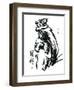 Ink Painting Of Chinese Lion Dance Translation Of Chinese Text: The Consciousness Of Lion-yienkeat-Framed Art Print