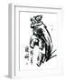 Ink Painting Of Chinese Lion Dance Translation Of Chinese Text: The Consciousness Of Lion-yienkeat-Framed Art Print