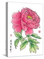 Ink Painting Of Chinese Peony Translation: The Blossom Of Prosperity-yienkeat-Stretched Canvas