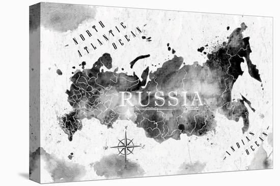 Ink Russia Map-anna42f-Stretched Canvas