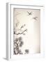 Ink Style Pine Tree and Birds-baoyan-Framed Art Print