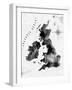 Ink United Kingdom and Scotland Map-anna42f-Framed Art Print