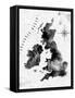 Ink United Kingdom and Scotland Map-anna42f-Framed Stretched Canvas