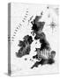 Ink United Kingdom and Scotland Map-anna42f-Stretched Canvas