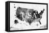 Ink United States Map-anna42f-Framed Stretched Canvas