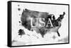 Ink United States Map-anna42f-Framed Stretched Canvas