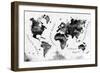 Ink World Map-anna42f-Framed Art Print