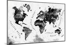 Ink World Map-anna42f-Mounted Art Print