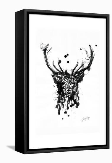 Inked Deer-James Grey-Framed Stretched Canvas