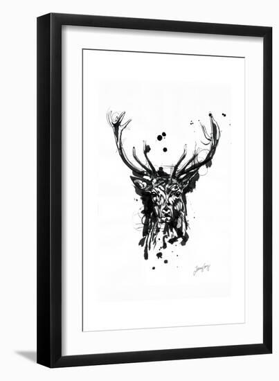 Inked Deer-James Grey-Framed Art Print