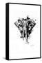 Inked Elephant-James Grey-Framed Stretched Canvas