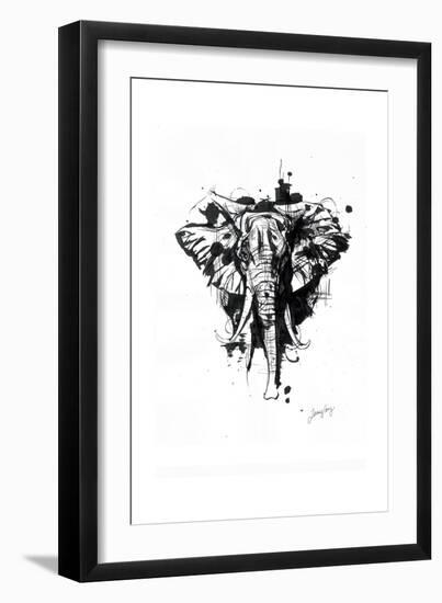 Inked Elephant-James Grey-Framed Art Print