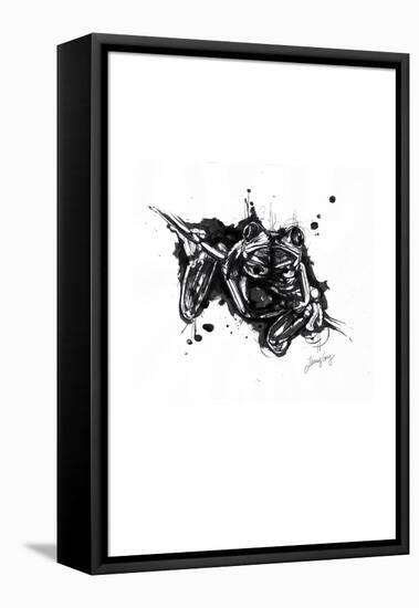 Inked Frog-James Grey-Framed Stretched Canvas