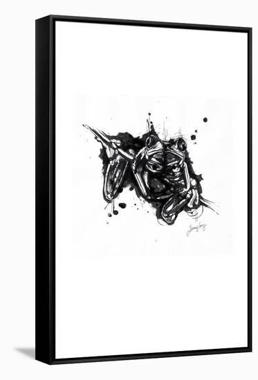 Inked Frog-James Grey-Framed Stretched Canvas