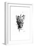 Inked Leopard-James Grey-Framed Art Print