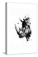 Inked Rhino-James Grey-Stretched Canvas