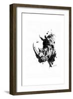 Inked Rhino-James Grey-Framed Art Print