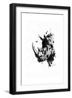 Inked Rhino-James Grey-Framed Art Print