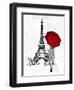 Inked Walk Away Mate Red Umbrella-OnRei-Framed Art Print