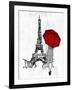 Inked Walk Away Mate Red Umbrella-OnRei-Framed Art Print