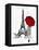 Inked Walk Away Mate Red Umbrella-OnRei-Framed Stretched Canvas