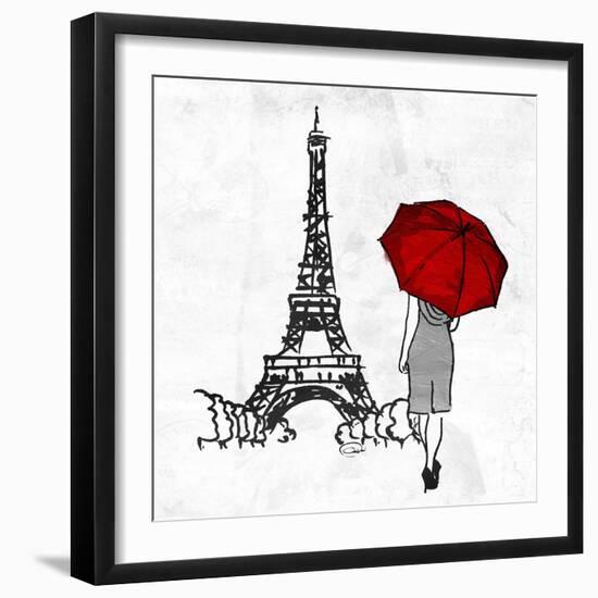 Inked Walk Away Red Mate-OnRei-Framed Art Print