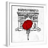 Inked Walk Away Red-OnRei-Framed Premium Giclee Print