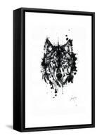 Inked Wolf-James Grey-Framed Stretched Canvas