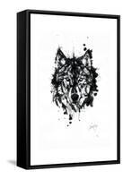 Inked Wolf-James Grey-Framed Stretched Canvas