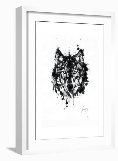 Inked Wolf-James Grey-Framed Art Print