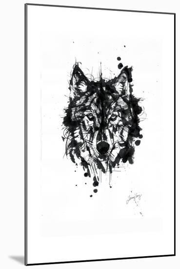 Inked Wolf-James Grey-Mounted Art Print
