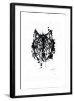 Inked Wolf-James Grey-Framed Art Print