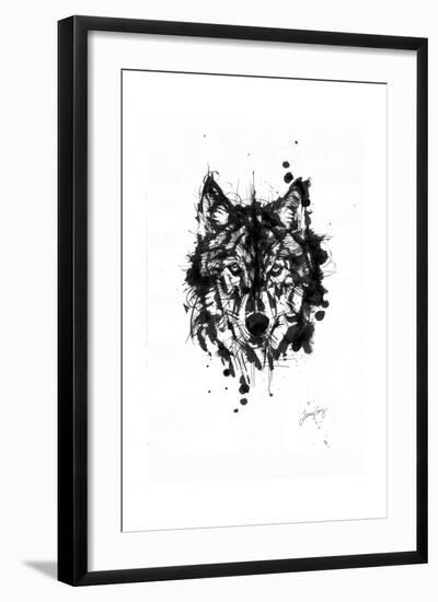 Inked Wolf-James Grey-Framed Art Print